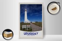Holzschild Reise 20x30cm Uruguay Amerika USA Leuchtturm