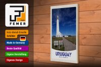 Holzschild Reise 20x30cm Uruguay Amerika USA Leuchtturm