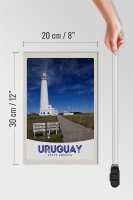 Holzschild Reise 20x30cm Uruguay Amerika USA Leuchtturm
