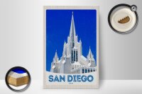 Holzschild Reise 20x30cm San Diego USA Amerika Architektur