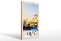 Holzschild Reise 20x30cm Tokyo Asien Japan Brücke HochhausSchild