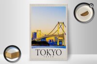 Holzschild Reise 20x30cm Tokyo Asien Japan Brücke HochhausSchild