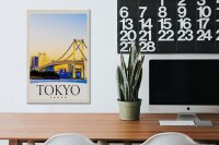Holzschild Reise 20x30cm Tokyo Asien Japan Brücke HochhausSchild
