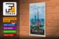 Holzschild Reise 20x30cm Tokyo Stadt Japan Asien Stadt