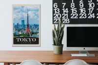 Holzschild Reise 20x30cm Tokyo Stadt Japan Asien Stadt