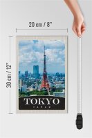 Holzschild Reise 20x30cm Tokyo Stadt Japan Asien Stadt