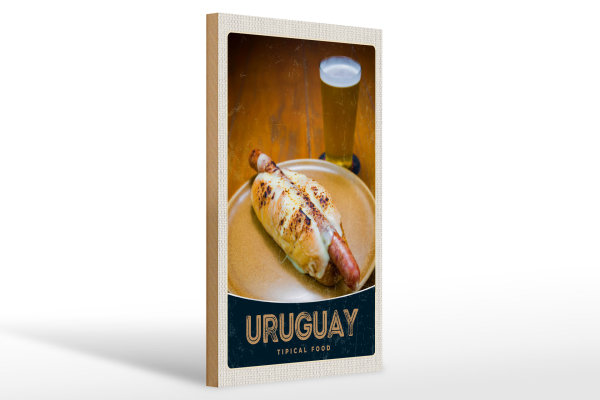Holzschild Reise 20x30cm Uruguay Süd Amerika Tipical Food