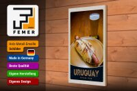 Holzschild Reise 20x30cm Uruguay Süd Amerika Tipical Food