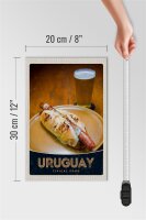 Holzschild Reise 20x30cm Uruguay Süd Amerika Tipical Food