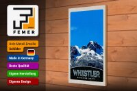 Holzschild Reise 20x30cm Whistler Blackcomb Kanada Schnee