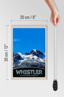 Holzschild Reise 20x30cm Whistler Blackcomb Kanada Schnee