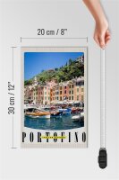 Holzschild Reise 20x30cm Portofino Italien Riviera Meer