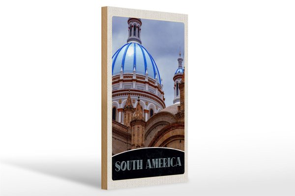 Holzschild Reise 20x30cm Süd Amerika Architektur Gebäude