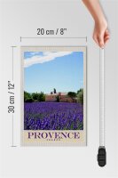 Holzschild Reise 20x30cm Provence Frankreich Natur Haus lila