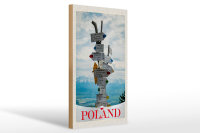 Holzschild Reise 20x30cm Polen Stadt Europaer Berge