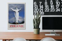Holzschild Reise 20x30cm Polen Europa weiße Skulptur Urlaub