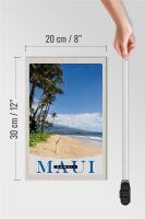 Holzschild Reise 20x30cm Maui Hawaii Insel Strand Wellen