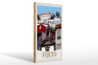 Holzschild Reise 20x30cm Porto Portugal Stadt Europa Urlaub