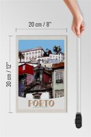 Holzschild Reise 20x30cm Porto Portugal Stadt Europa Urlaub