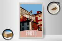Holzschild Reise 20x30cm Porto Portugal Europa Stadt Haus