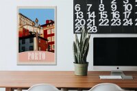 Holzschild Reise 20x30cm Porto Portugal Europa Stadt Haus
