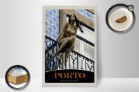 Holzschild Reise 20x30cm Porto Portugal Skulptur Urlaub