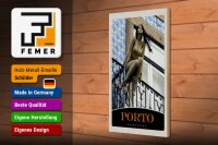 Holzschild Reise 20x30cm Porto Portugal Skulptur Urlaub