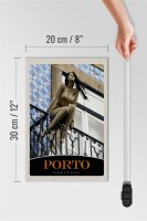 Holzschild Reise 20x30cm Porto Portugal Skulptur Urlaub