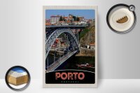 Holzschild Reise 20x30cm Porto Portugal Europa Brücke