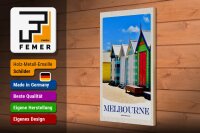 Holzschild Reise 20x30cm Melbourne Australien Strandhaus