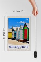Holzschild Reise 20x30cm Melbourne Australien Strandhaus