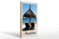 Holzschild Reise 20x30cm Mauritius Indischer Ozean Liege