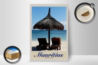 Holzschild Reise 20x30cm Mauritius Indischer Ozean Liege