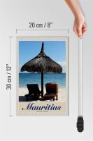 Holzschild Reise 20x30cm Mauritius Indischer Ozean Liege