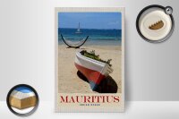 Holzschild Reise 20x30cm Mauritius Indischer Ozean Boot