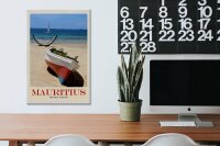 Holzschild Reise 20x30cm Mauritius Indischer Ozean Boot