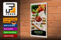 Holzschild Reise 20x30cm Mexiko Quesadilla Amerika scharf