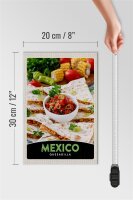 Holzschild Reise 20x30cm Mexiko Quesadilla Amerika scharf
