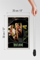 Holzschild Reise 20x30cm Mexiko USA Amerika Tacos Gerichte
