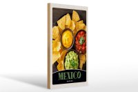 Holzschild Reise 20x30cm Mexiko Nachos Käse scharf Gerichte