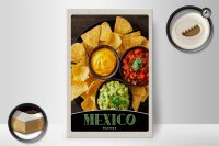 Holzschild Reise 20x30cm Mexiko Nachos Käse scharf Gerichte