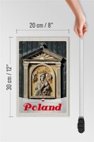 Holzschild Reise 20x30cm Polen Europa Architektur Urlaub