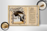 Holzschild Berufe 30x20cm Student der eifrige Bücherwurm