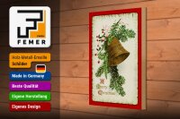 Holzschild Weihnachten Christmas Glocke Winter 20x30cm