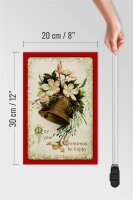 Holzschild Weihnachten Santa Claus Winterzeit 20x30cm
