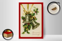 Holzschild Weihnachtszweig Glocke Christmas 20x30cm