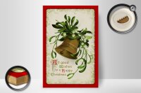 Holzschild Weihnachtsglocke happy Christmas Fest 20x30cm
