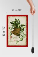 Holzschild Weihnachtsglocke happy Christmas Fest 20x30cm