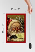 Holzschild Weihnachtsmann Winter Schnee Christmas 20x30cm