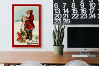 Holzschild Weihnachten Santa Claus Geschenke Schnee 20x30cm